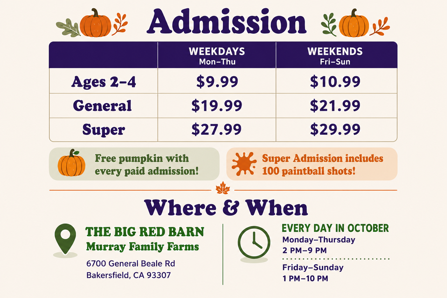 Marypark Farm メリーパークファーム Pumpkin Patch 2026 — MurrayFamilyFarms